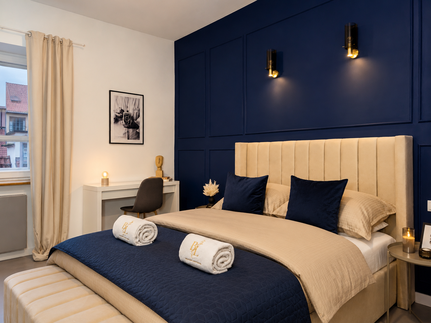 Elegancka sypialnia w apartamencie Bella Luna